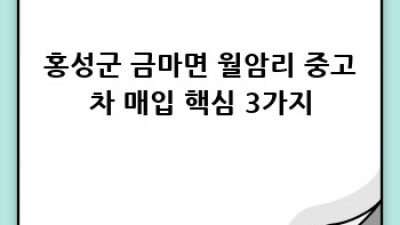홍성군 금마면 월암리 중고차 매입 시세 알아보기