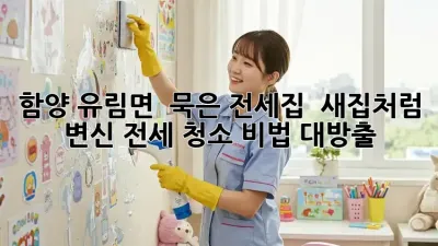 함양 유림면 🏡 묵은 전세집, ✨ 새집처럼 변신! 전세 청소 비법 대방출!